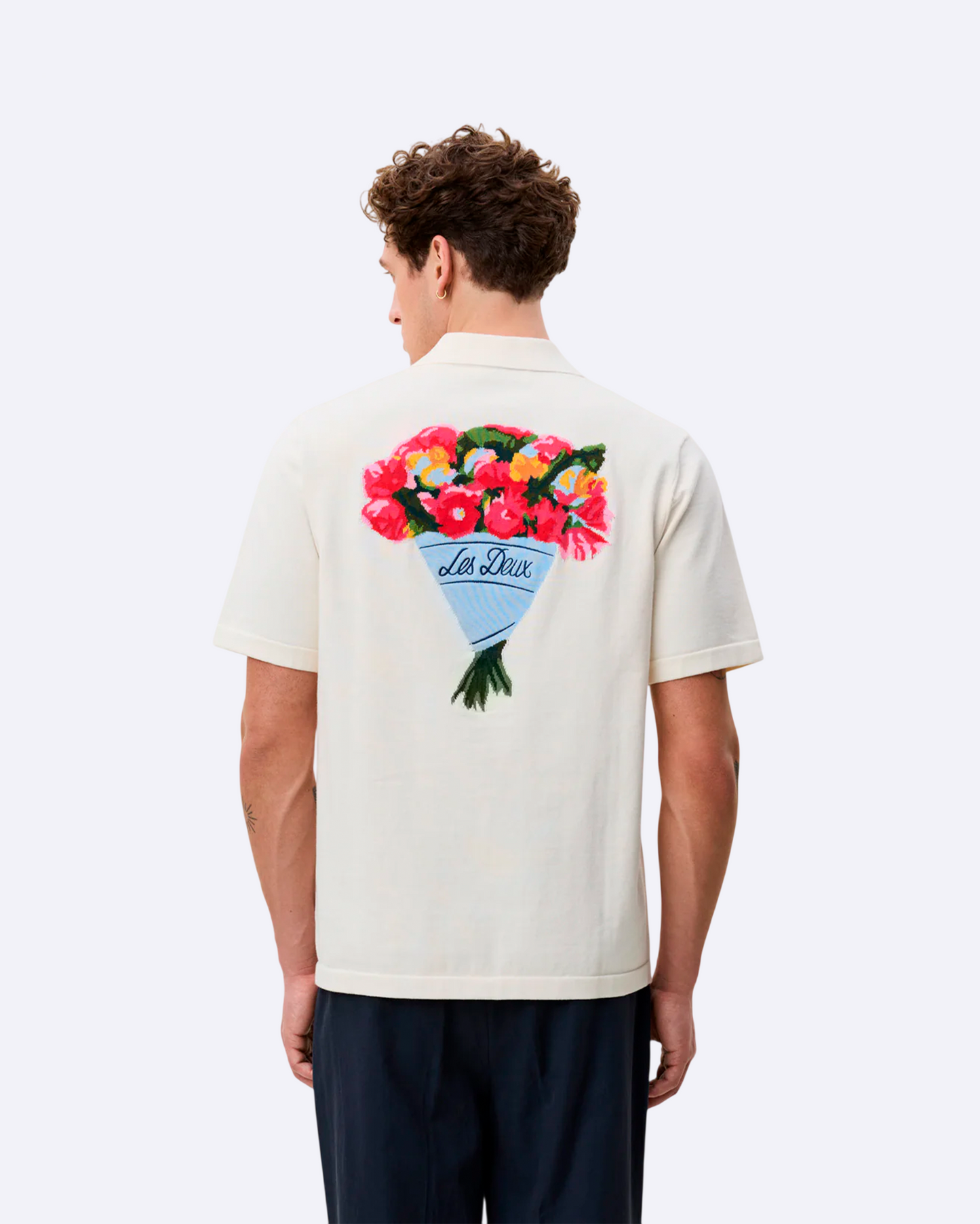 Bouquet Knitted SS Shirt Eggnog White