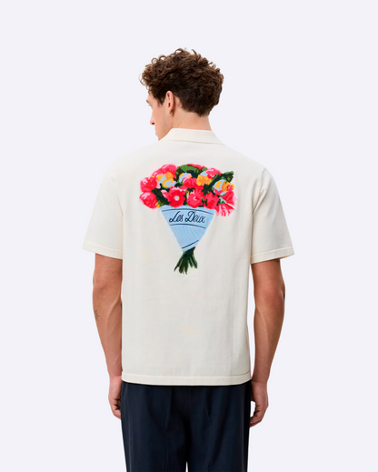 Bouquet Knitted SS Shirt Eggnog White