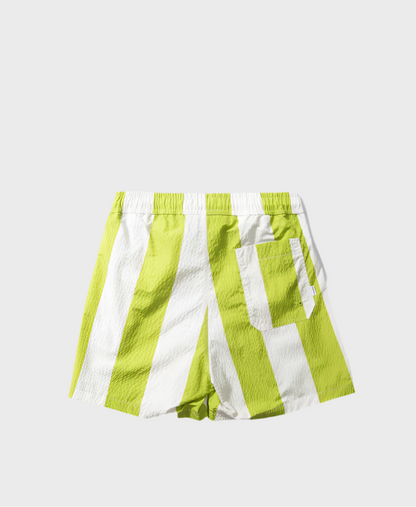 Seersucker Green Stripes Swimshorts