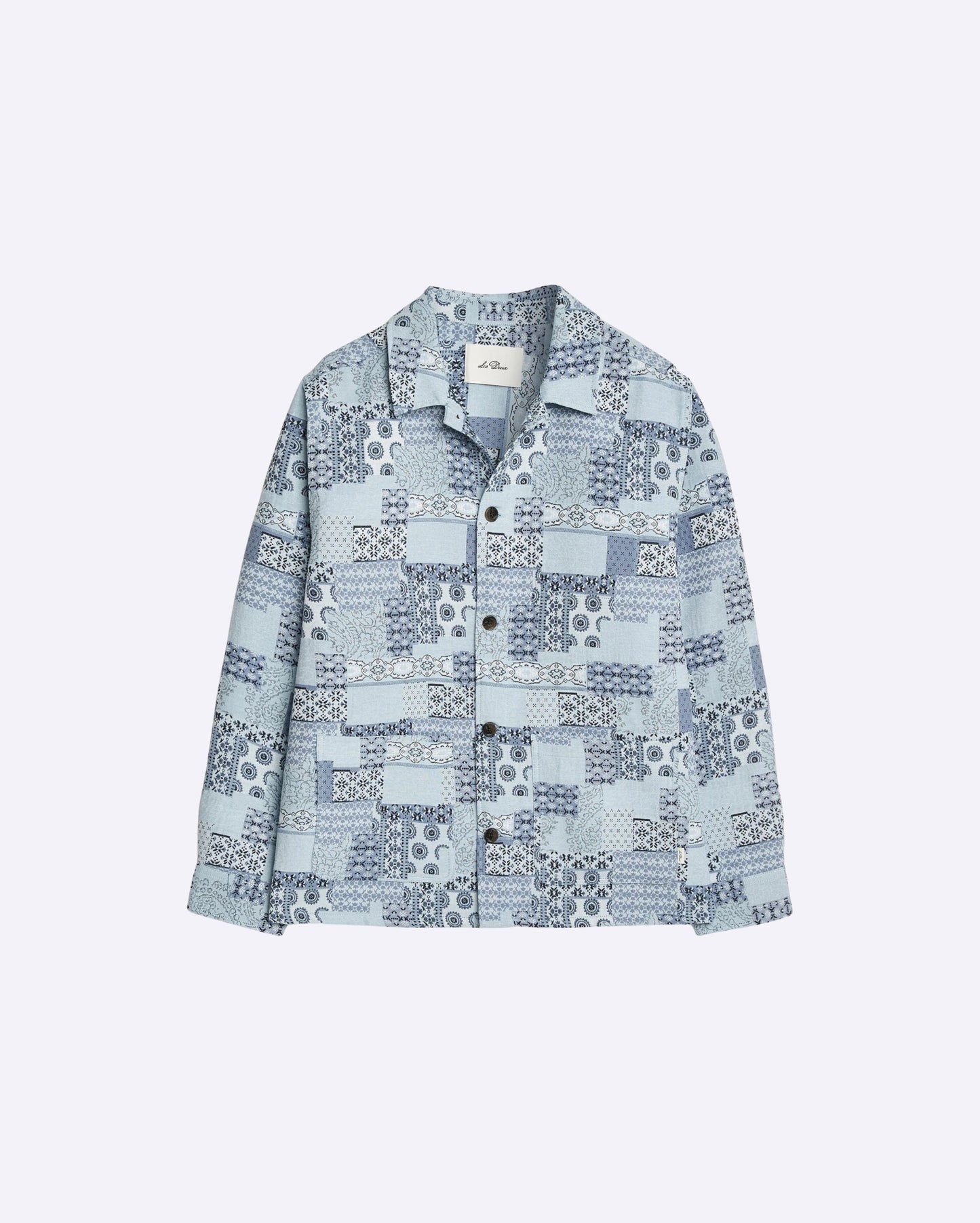 Patchwork Jacquard Overshirt Skyway Blue