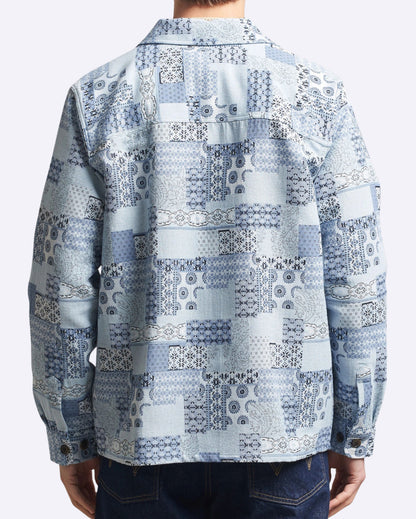 Patchwork Jacquard Overshirt Skyway Blue