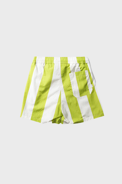 Seersucker Green Stripes Swimshorts