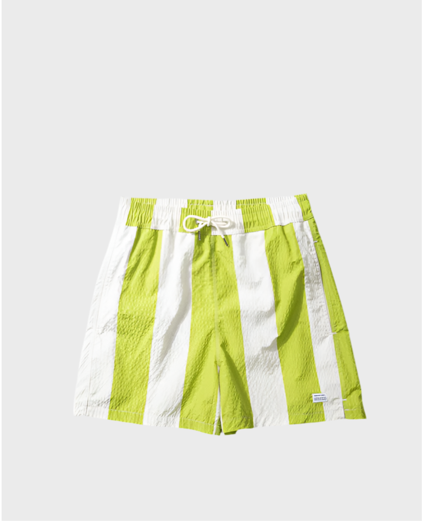 Seersucker Green Stripes Swimshorts