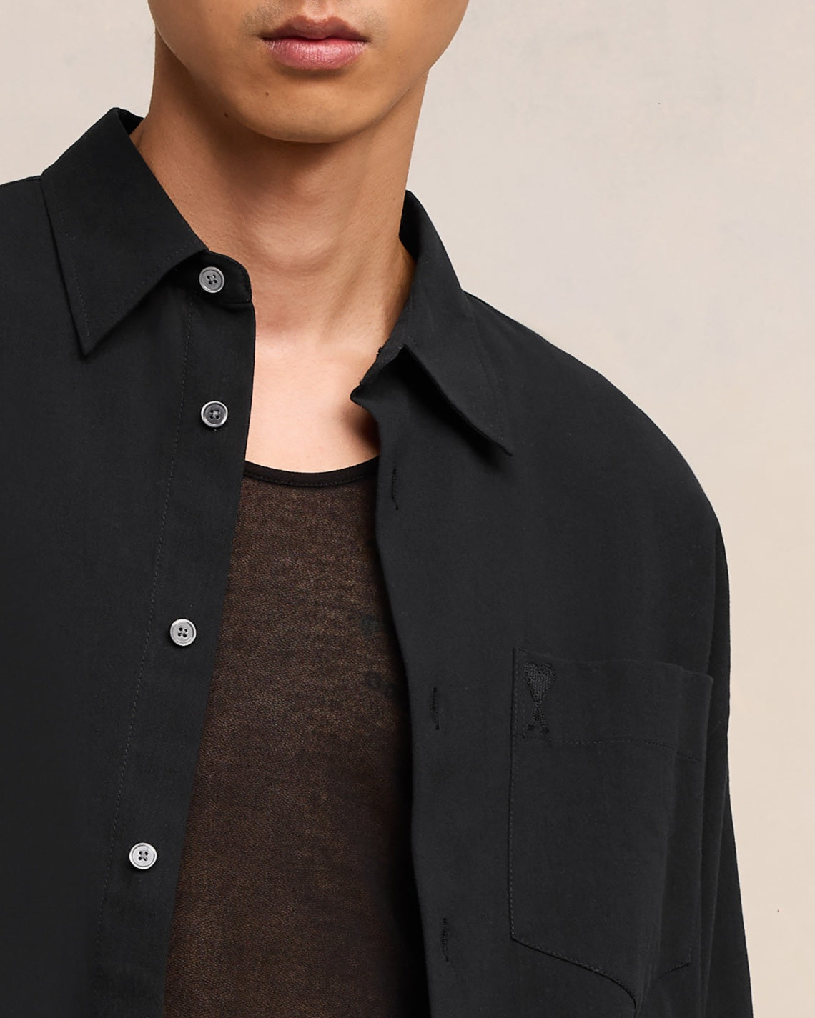 Boxy L/S Black Shirt
