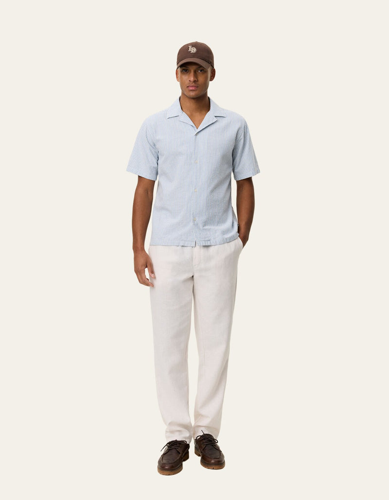 Lukas Stripe Cotton Linen SS Shirt