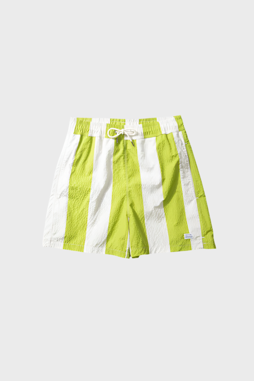 Seersucker Green Stripes Swimshorts