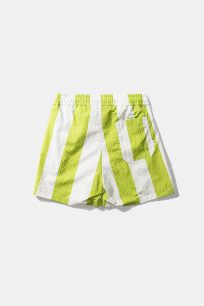 Seersucker Green Stripes Swimshorts