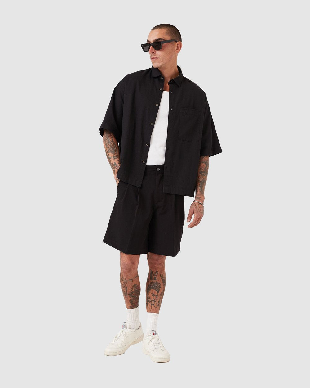 Box Crop Shirt Black