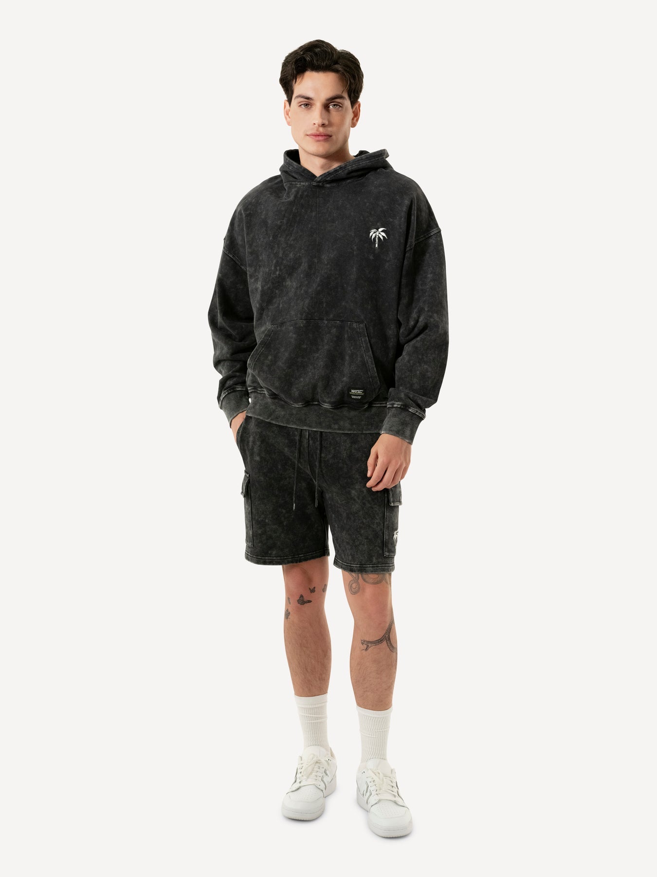 Hoodie Enzyme Washed Palm Logo