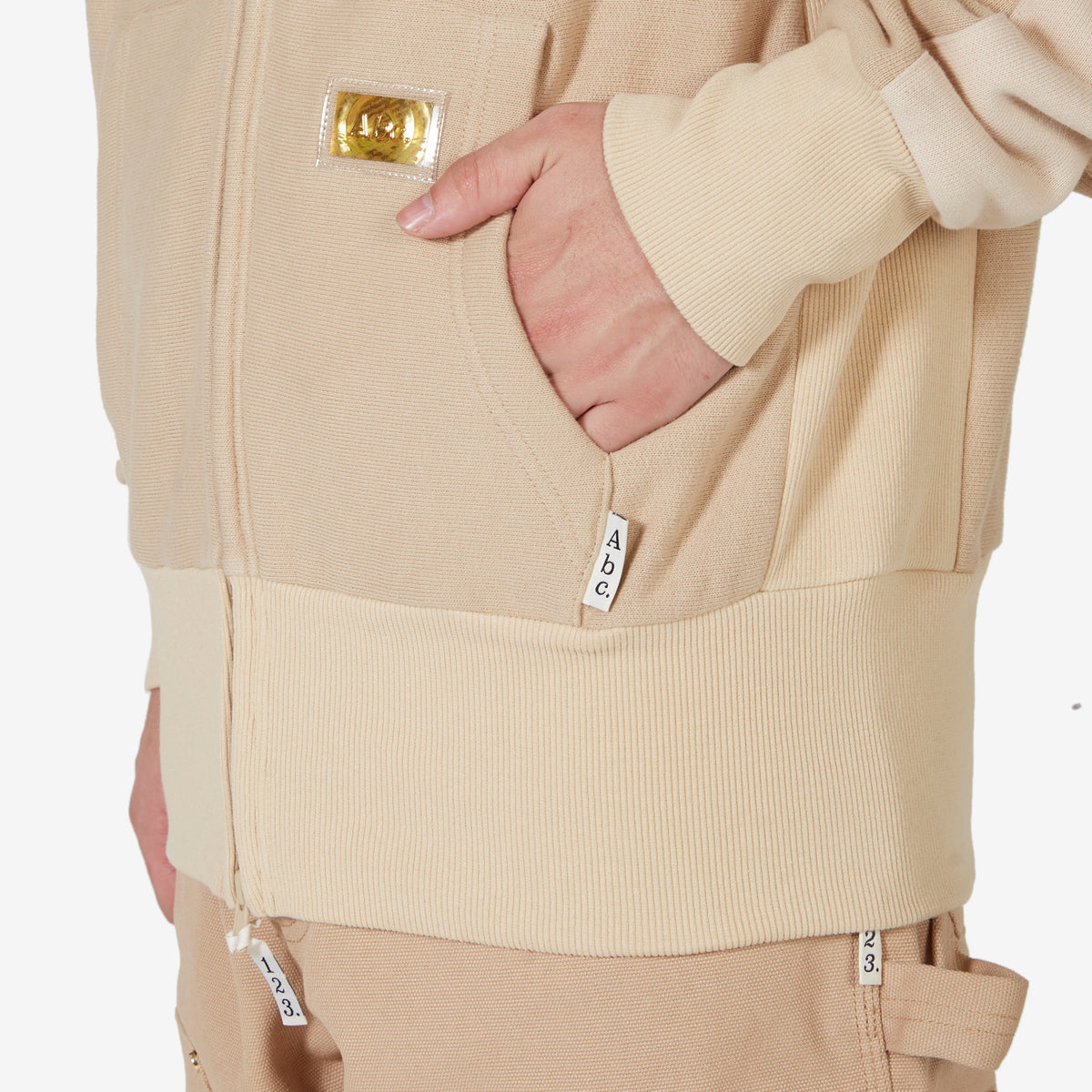 Abc. 123. Tri-Tone Zip Up Hoodie