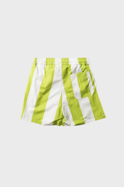 Seersucker Green Stripes Swimshorts
