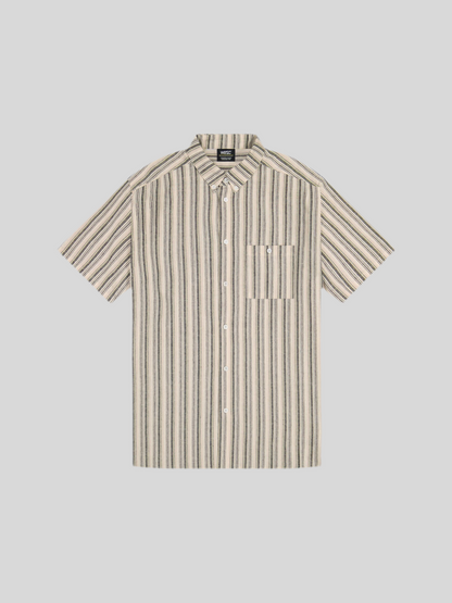 Oden S/S Shirt Yarn Dye Mini Vertical Stripe