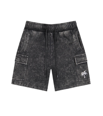 Marly Cargo Shorts Enzyme Washed Palm Logo
