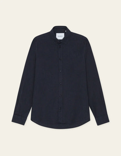 Konrad Cotton Linen Shirt Dark Navy