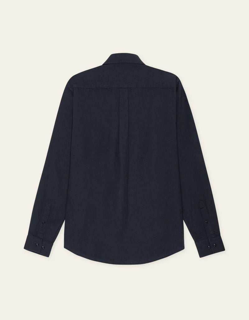 Konrad Cotton Linen Shirt Dark Navy