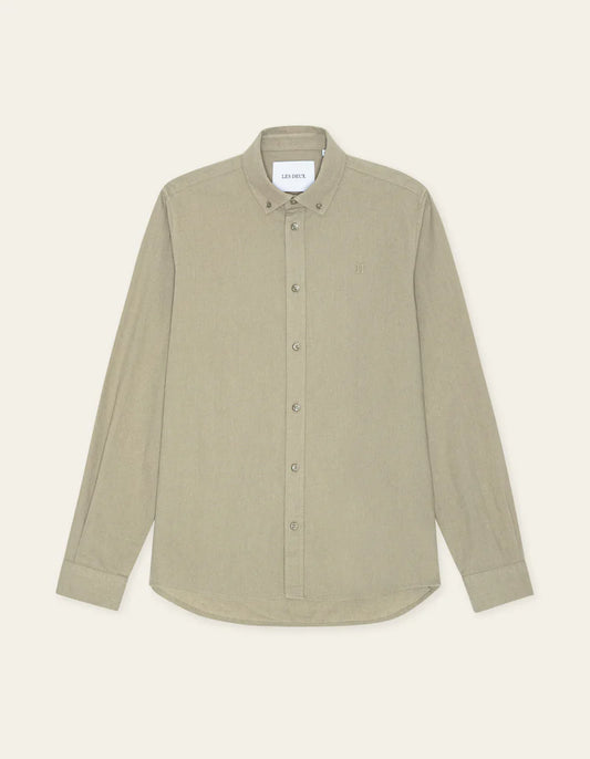 Konrad Cotton Linen Shirt Laurel Oak Sand