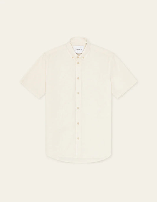 Konrad Cotton Linen SS Shirt Eggnog White
