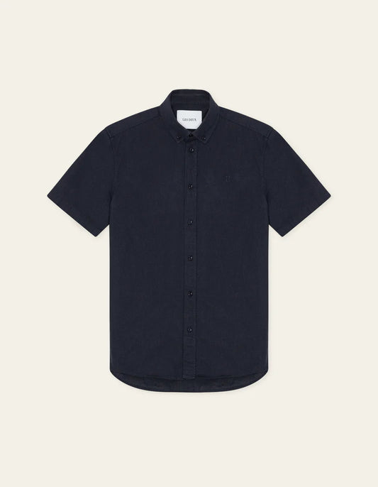 Konrad Cotton Linen SS Shirt Dark Navy