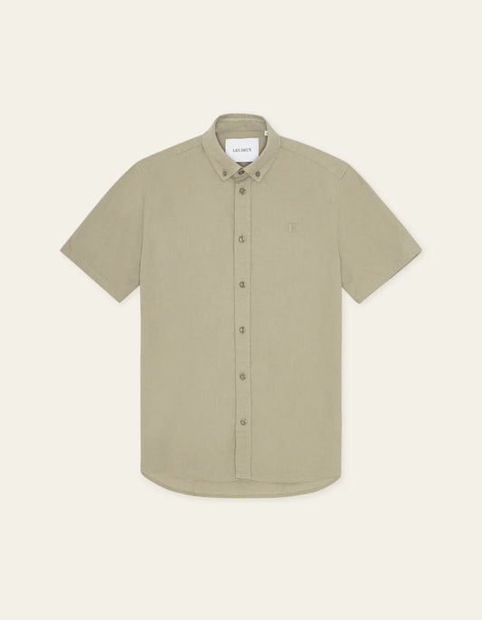 Konrad Cotton Linen SS Shirt Laurel Oak Sand