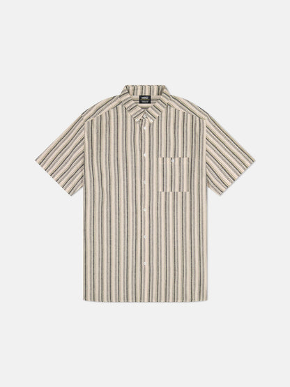 Oden S/S Shirt Yarn Dye Mini Vertical Stripe