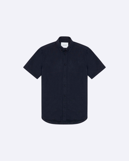 Konrad Cotton Linen SS Shirt Dark Navy