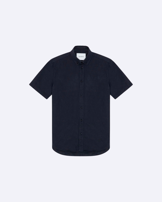 Konrad Cotton Linen SS Shirt Dark Navy