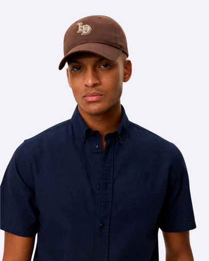 Konrad Cotton Linen SS Shirt Dark Navy