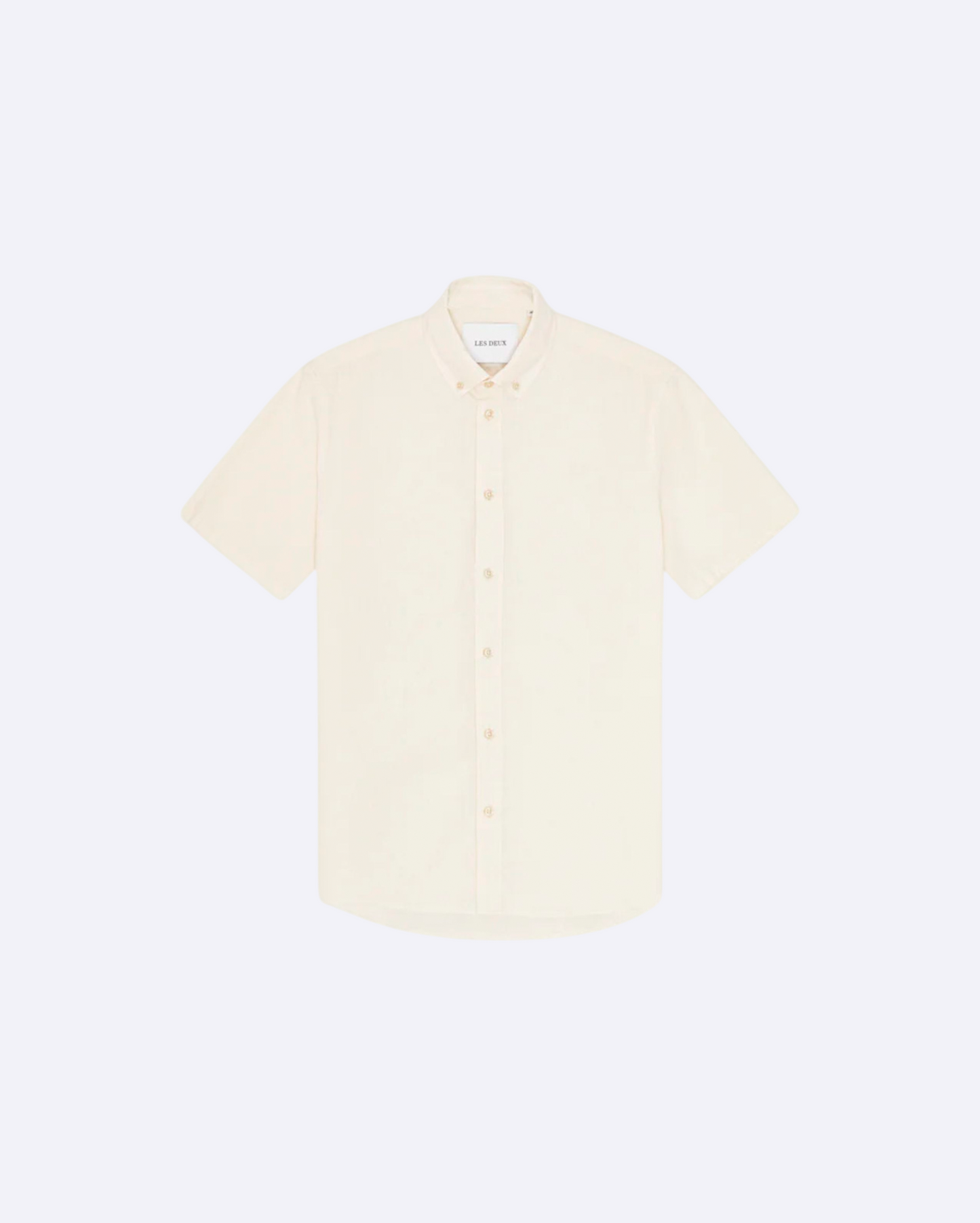 Konrad Cotton Linen SS Shirt Eggnog White
