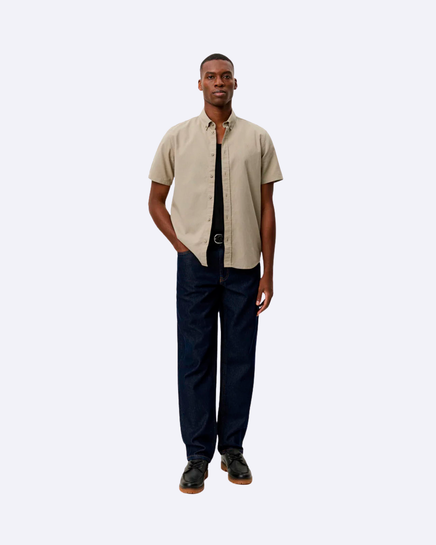 Konrad Cotton Linen SS Shirt Laurel Oak Sand