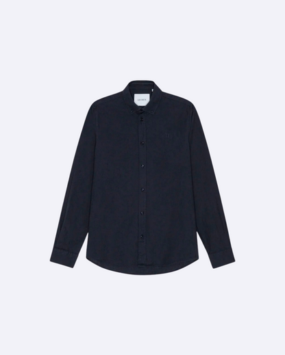 Konrad Cotton Linen Shirt Dark Navy