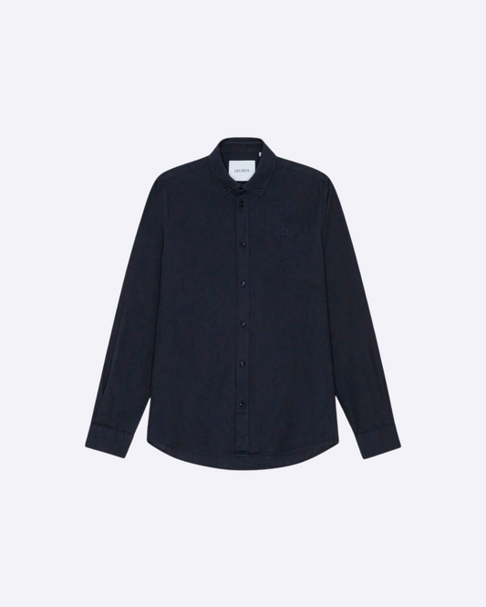 Konrad Cotton Linen Shirt Dark Navy
