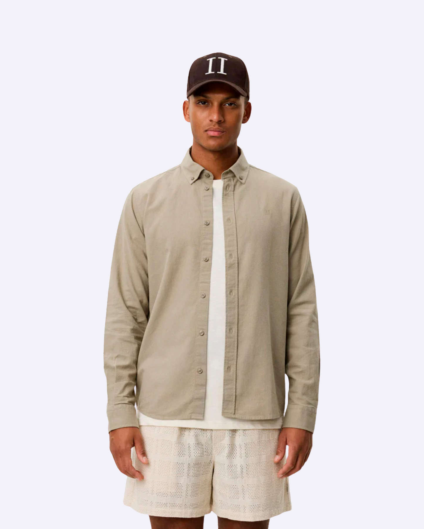 Konrad Cotton Linen Shirt Laurel Oak Sand