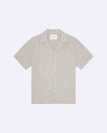 Lukas Stripe Cotton Linen SS Shirt