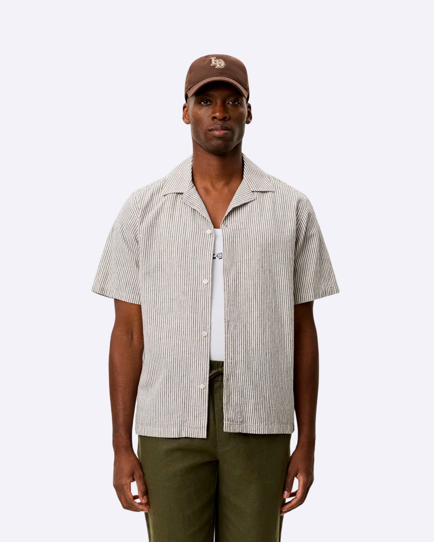 Lukas Stripe Cotton Linen SS Shirt