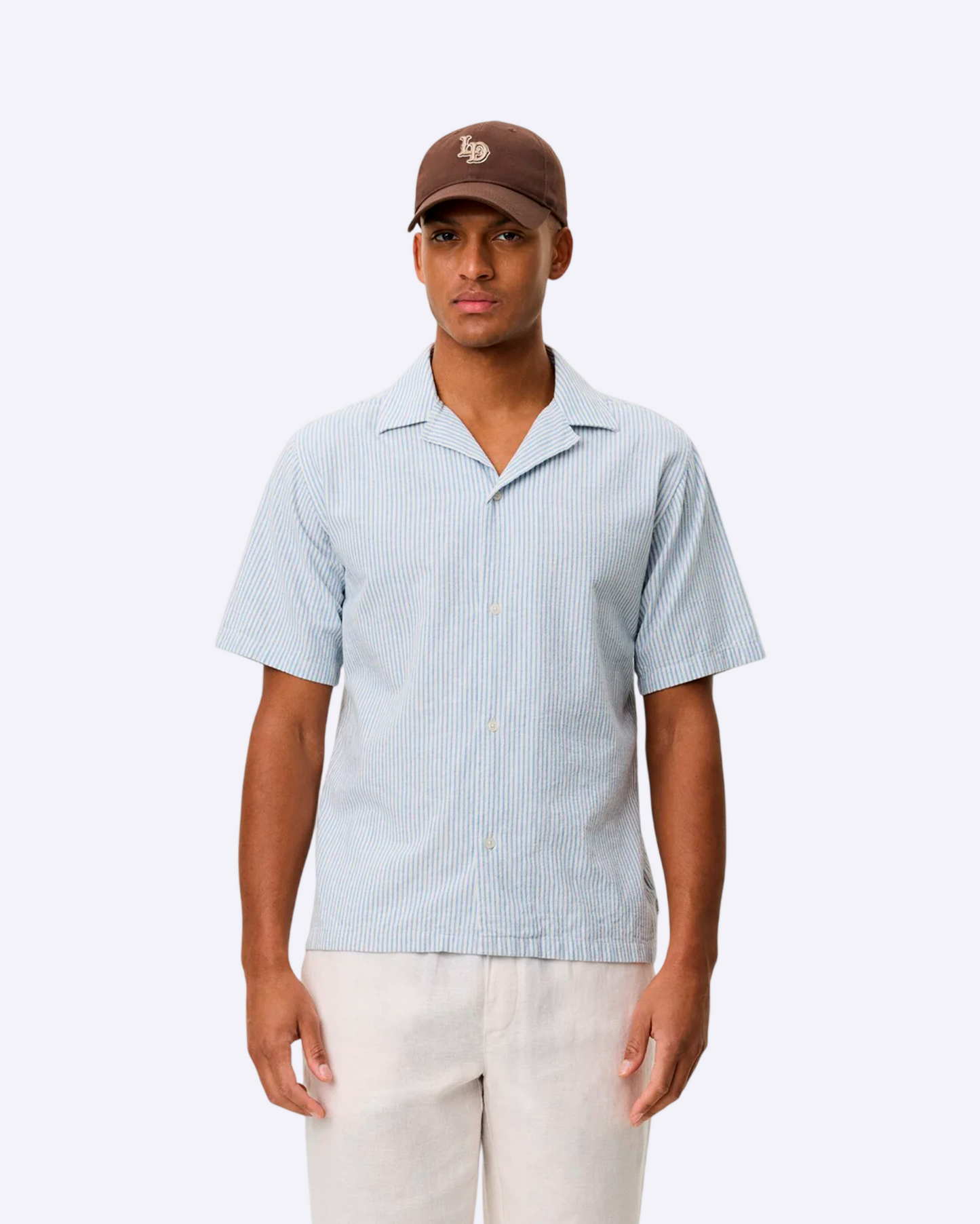 Lukas Stripe Cotton Linen SS Shirt