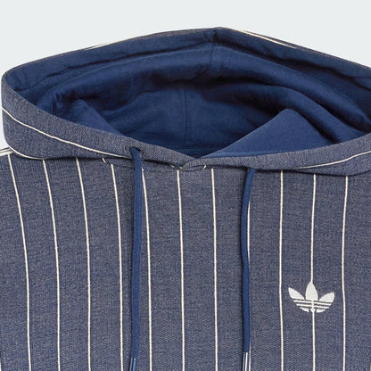Pinstripe Hoodie - Night Indigo