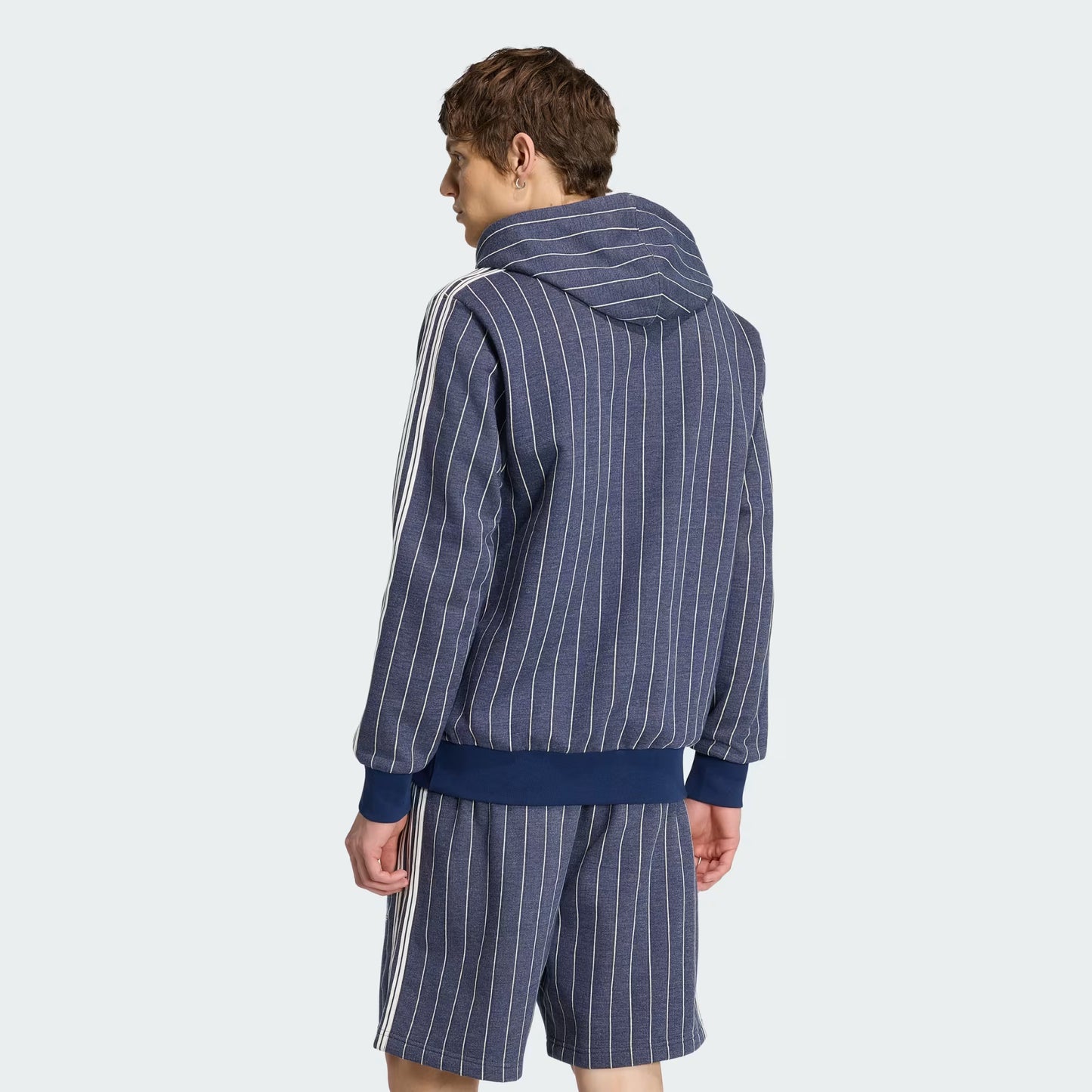 Pinstripe Hoodie - Night Indigo