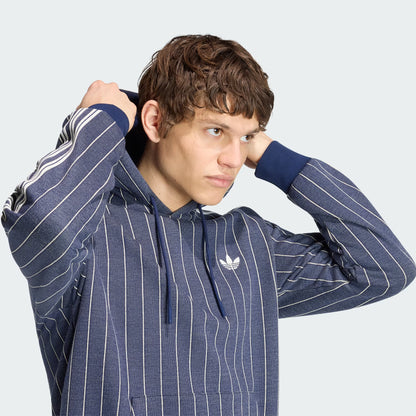 Pinstripe Hoodie - Night Indigo