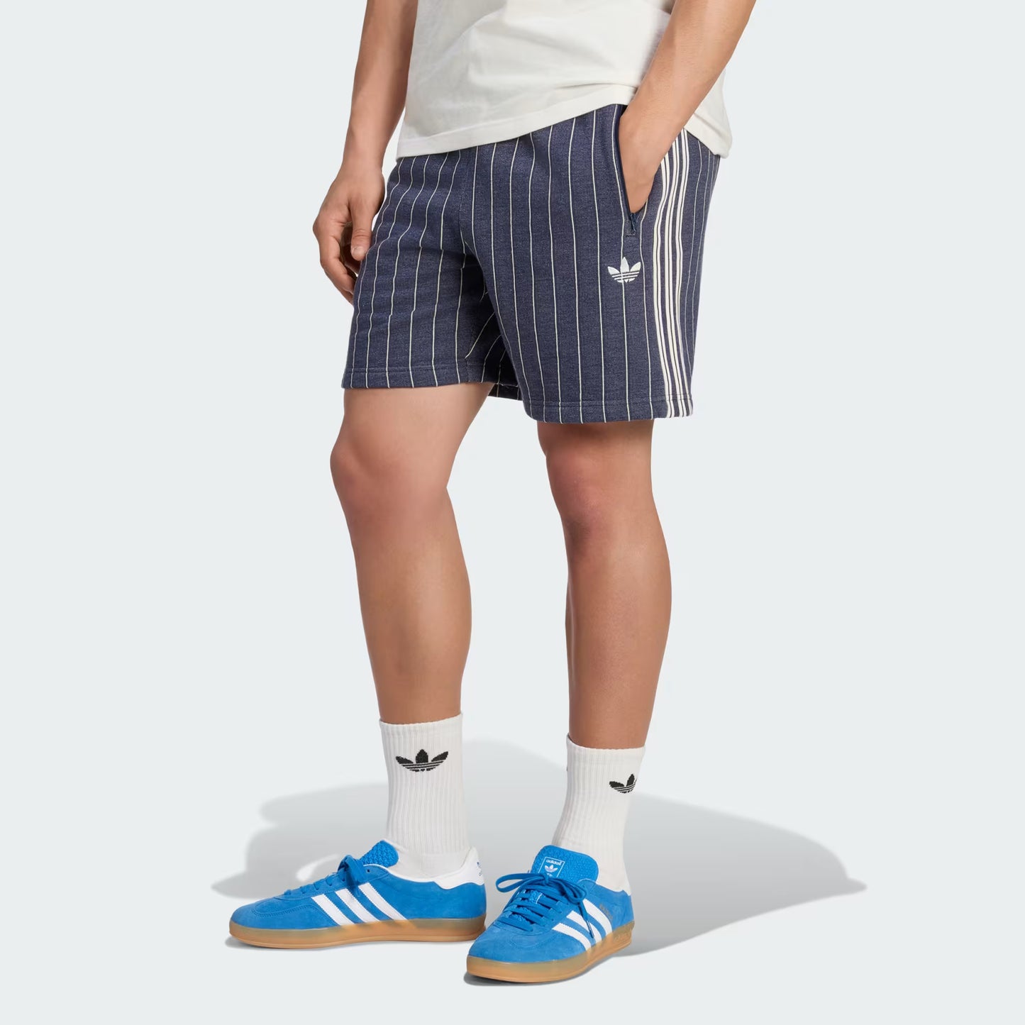 Pinstripes Shorts - Night Indigo