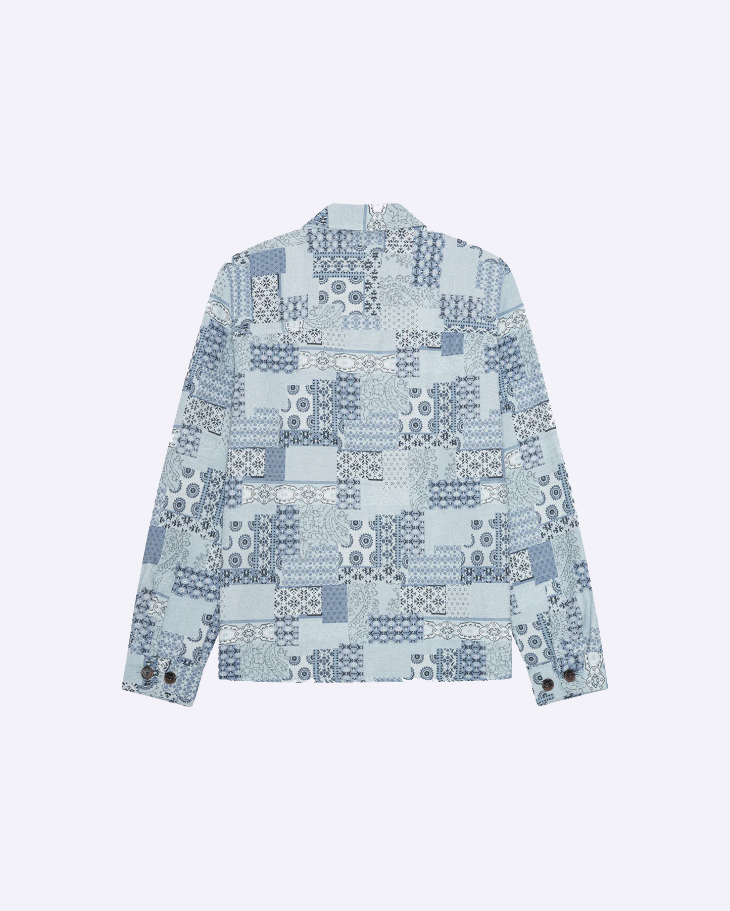 Patchwork Jacquard Overshirt Skyway Blue