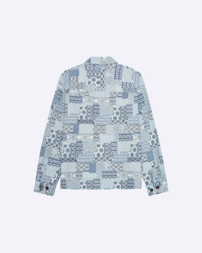 Patchwork Jacquard Overshirt Skyway Blue