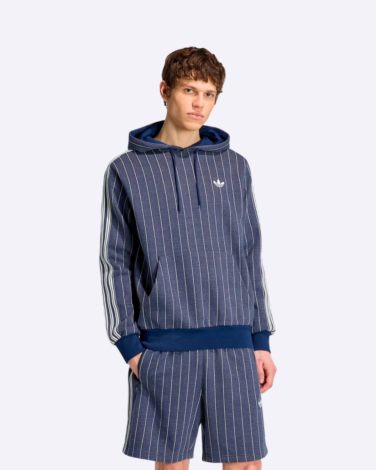 Pinstripe Hoodie Night Indigo