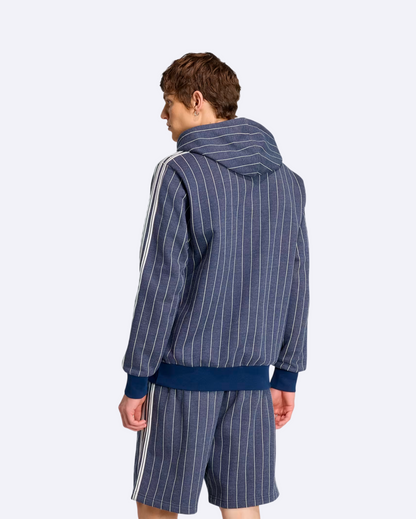 Pinstripe Hoodie Night Indigo