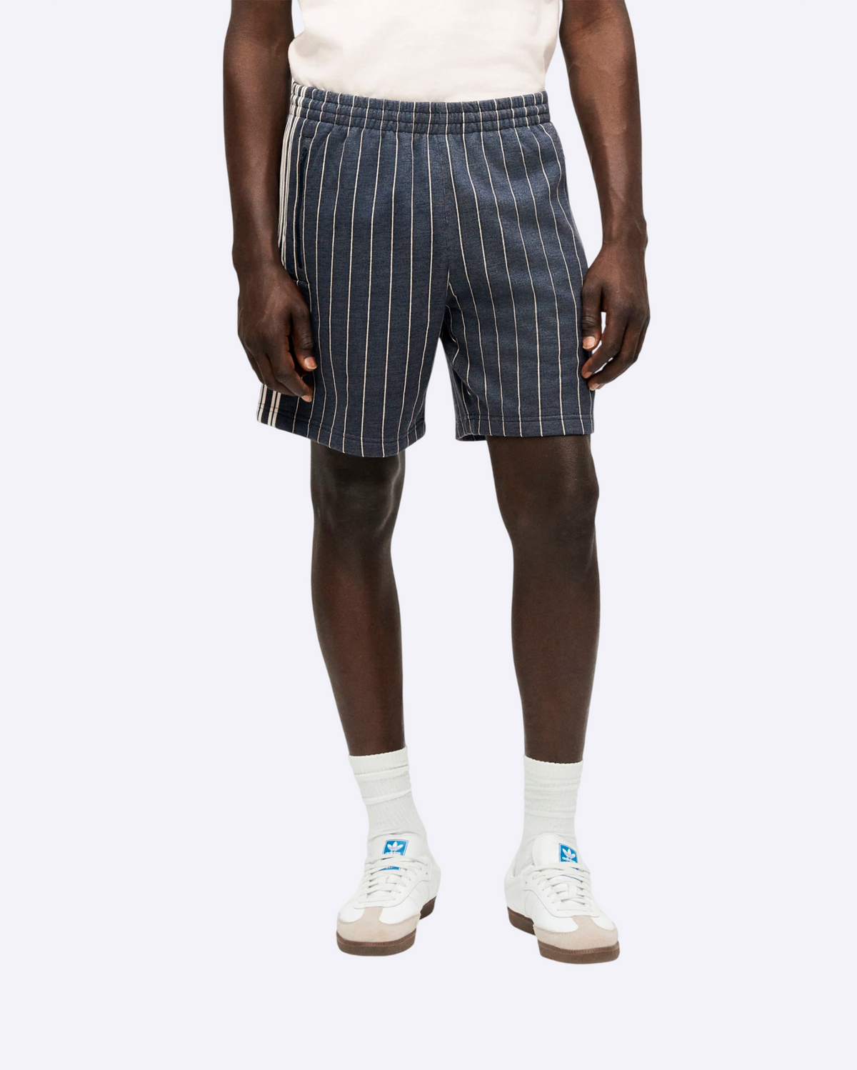 Pinstripes Shorts - Night Indigo