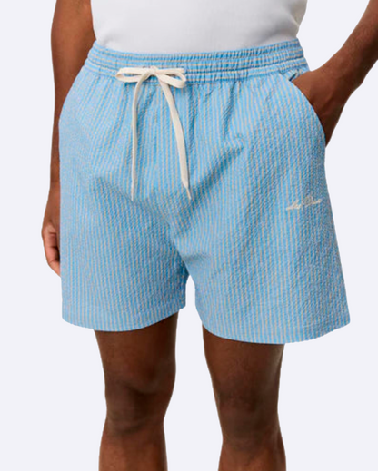 Stan Stripe Seersucker Swimshorts Baby BLue