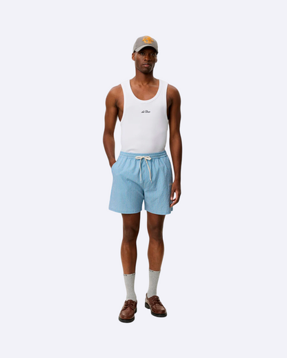 Stan Stripe Seersucker Swimshorts Baby BLue