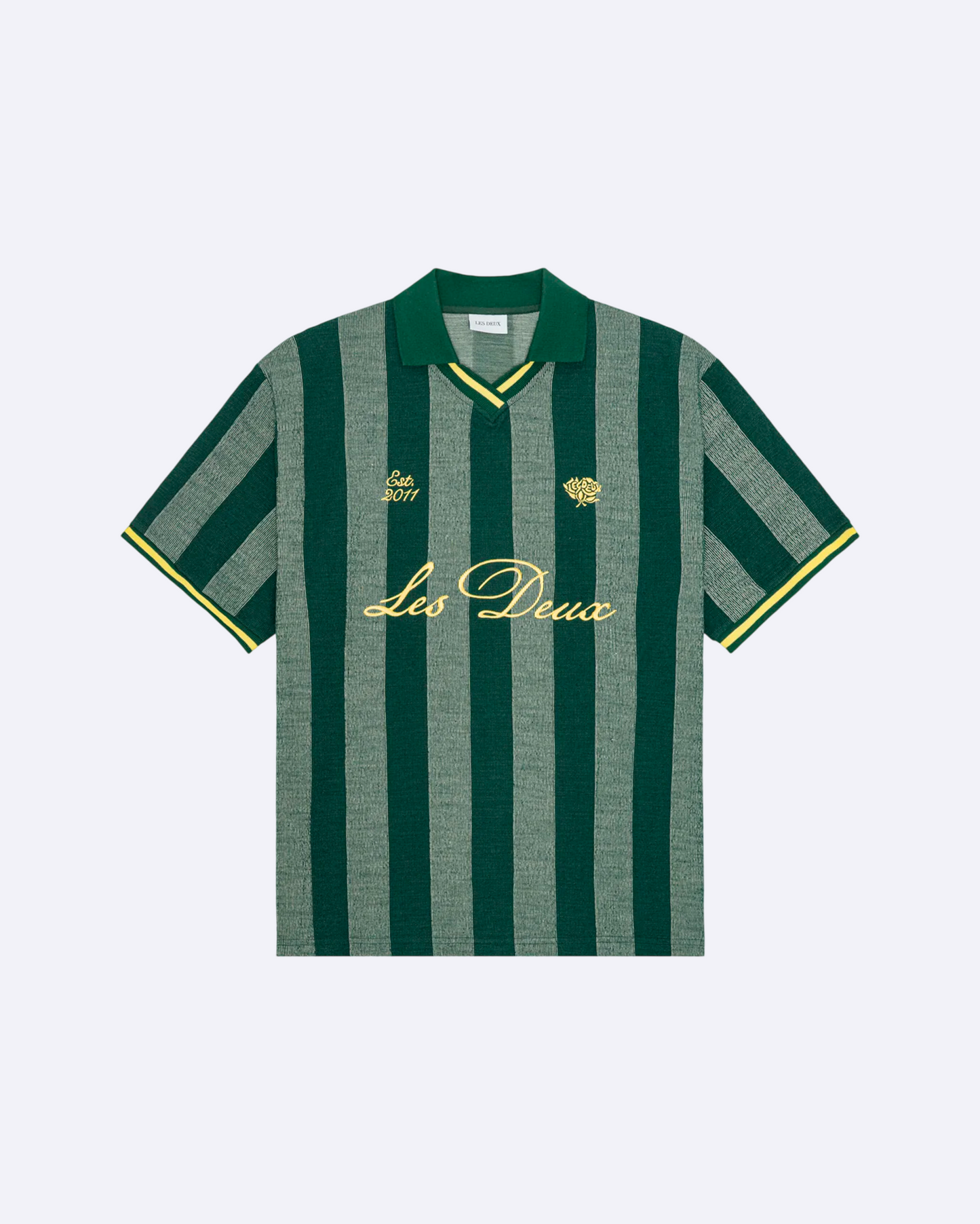 Stripe Jacquard Football Jersey Pine Green