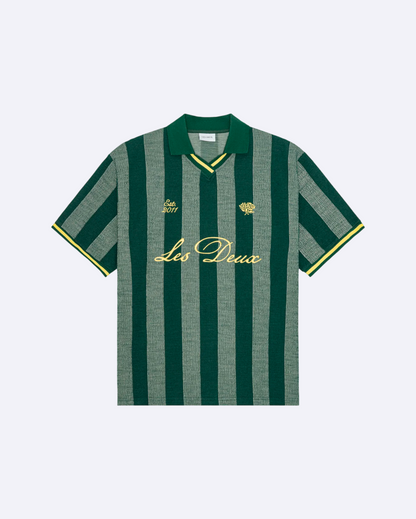 Stripe Jacquard Football Jersey Pine Green