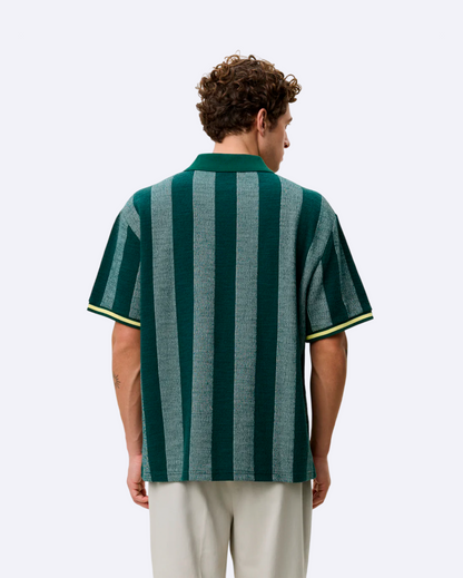 Stripe Jacquard Football Jersey Pine Green