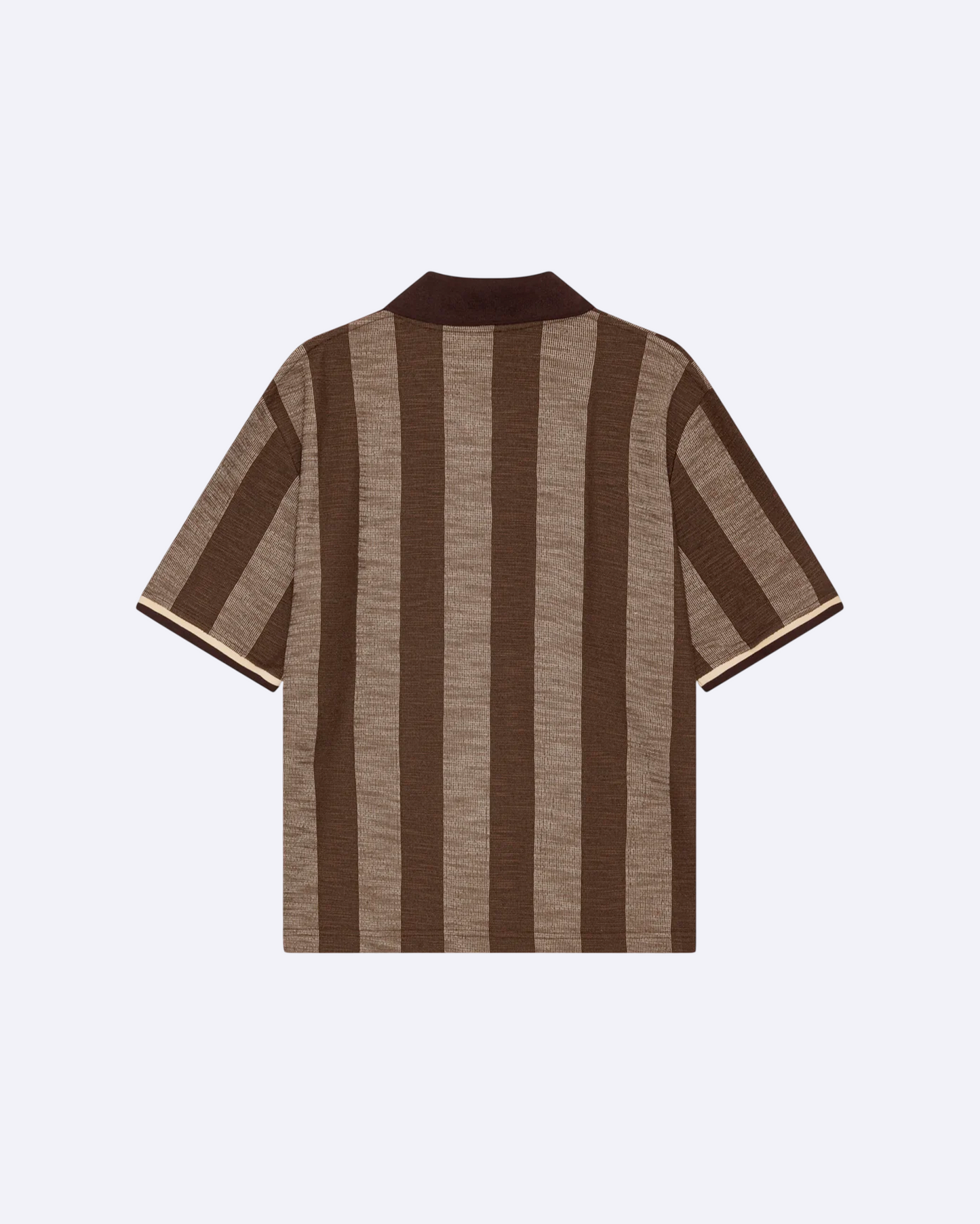 Stripe Jacquard Football Jersey Brown